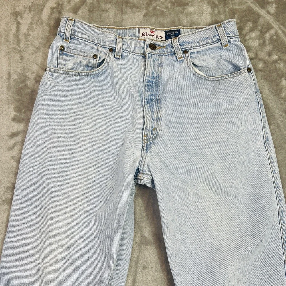Vintage Mens Levis Jeans Relaxes Fit 540‎ 34x30 Light Faded Blue